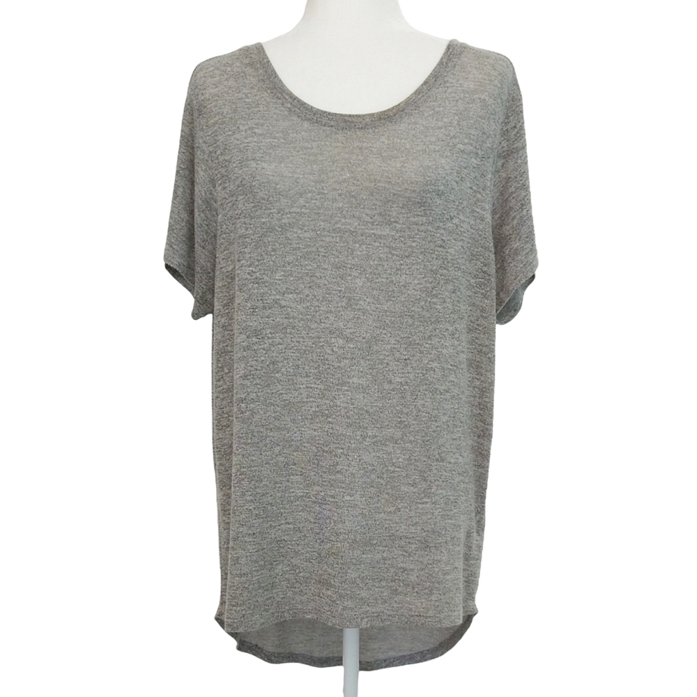 Market & Spruce Stitch Fix Heather Gray Space Dye Hi-Lo Scoop Neck Tee Capsule